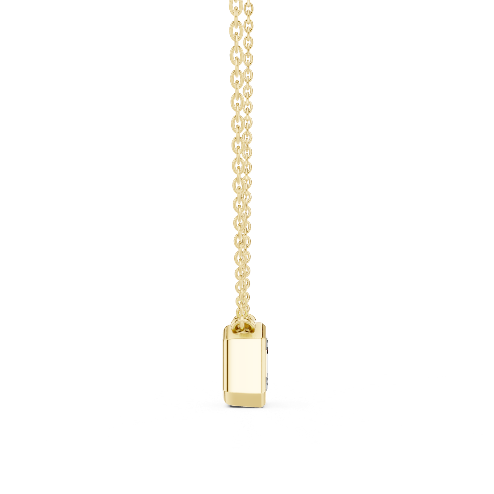 Gold Jewelry, Asscher center stone, Yellow Gold, view 3