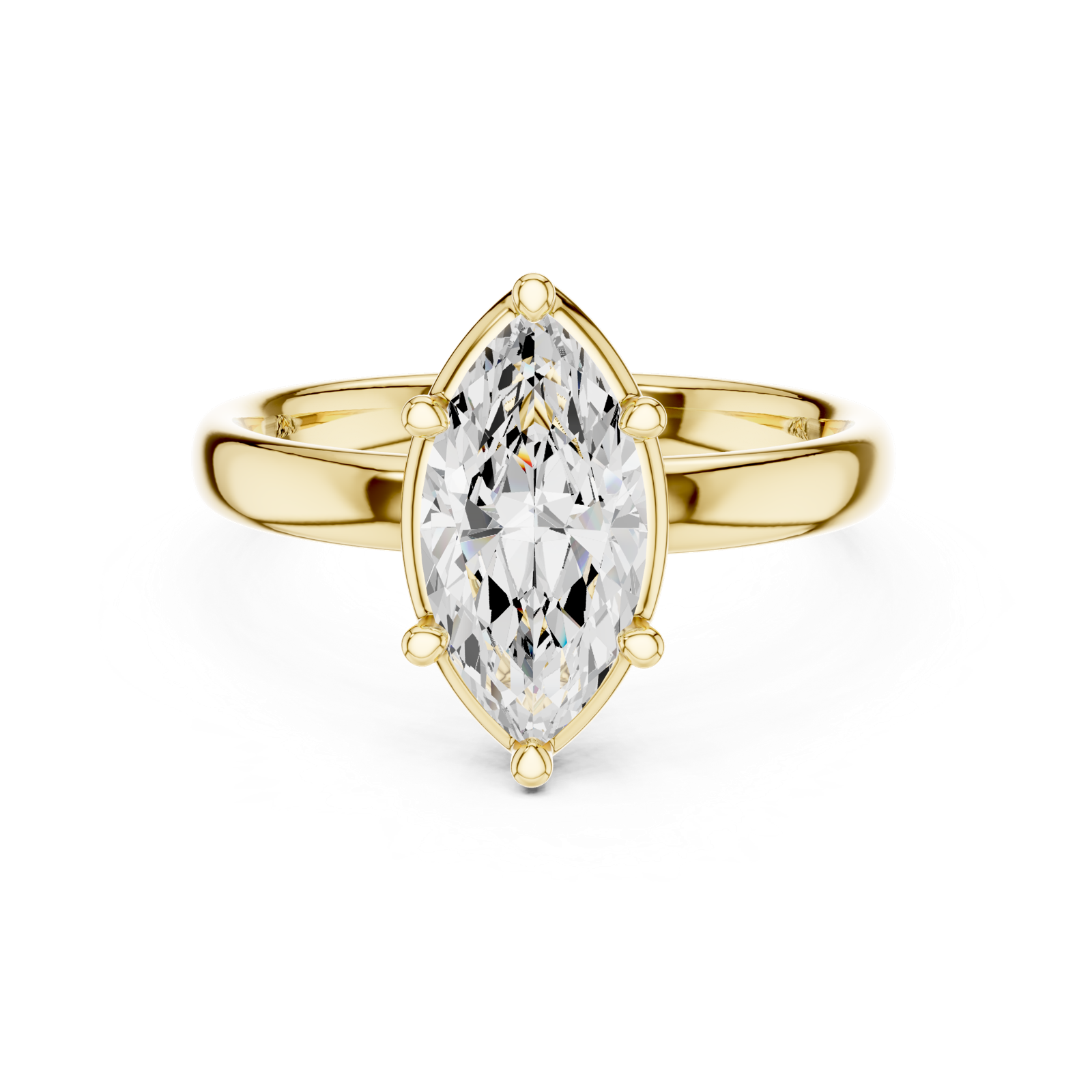 Gold Jewelry L36-10, Marquise center stone, Yellow Gold, view 4