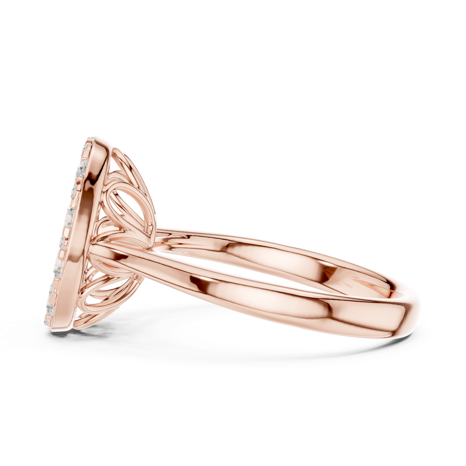 Gold Ring DDLR-783, Rose Gold, view 3