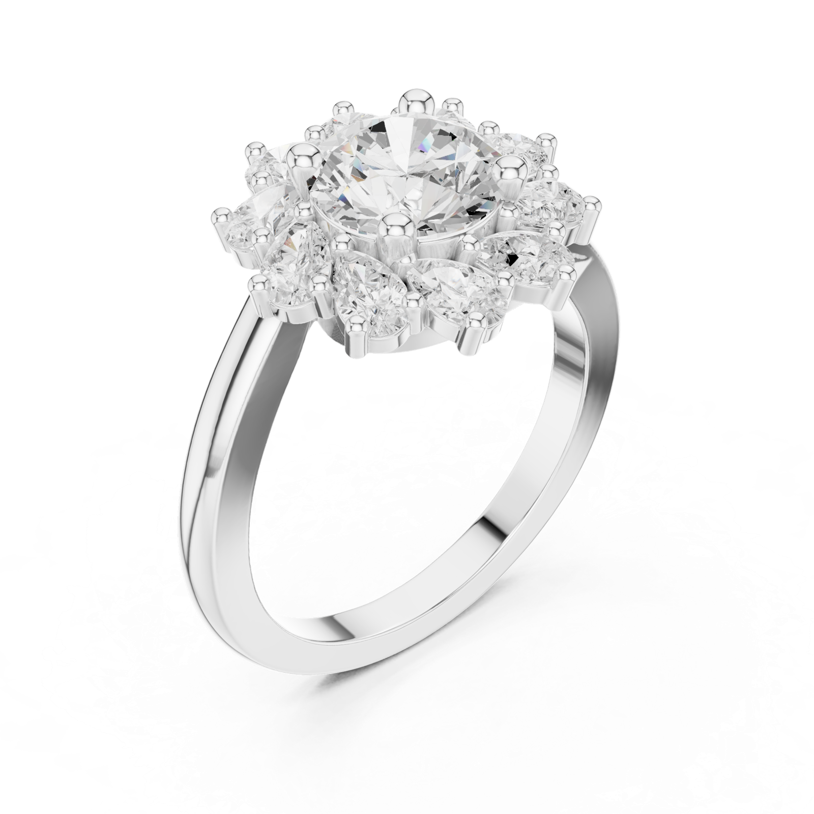 Gold Ring DDLR-405, White Gold, view 2
