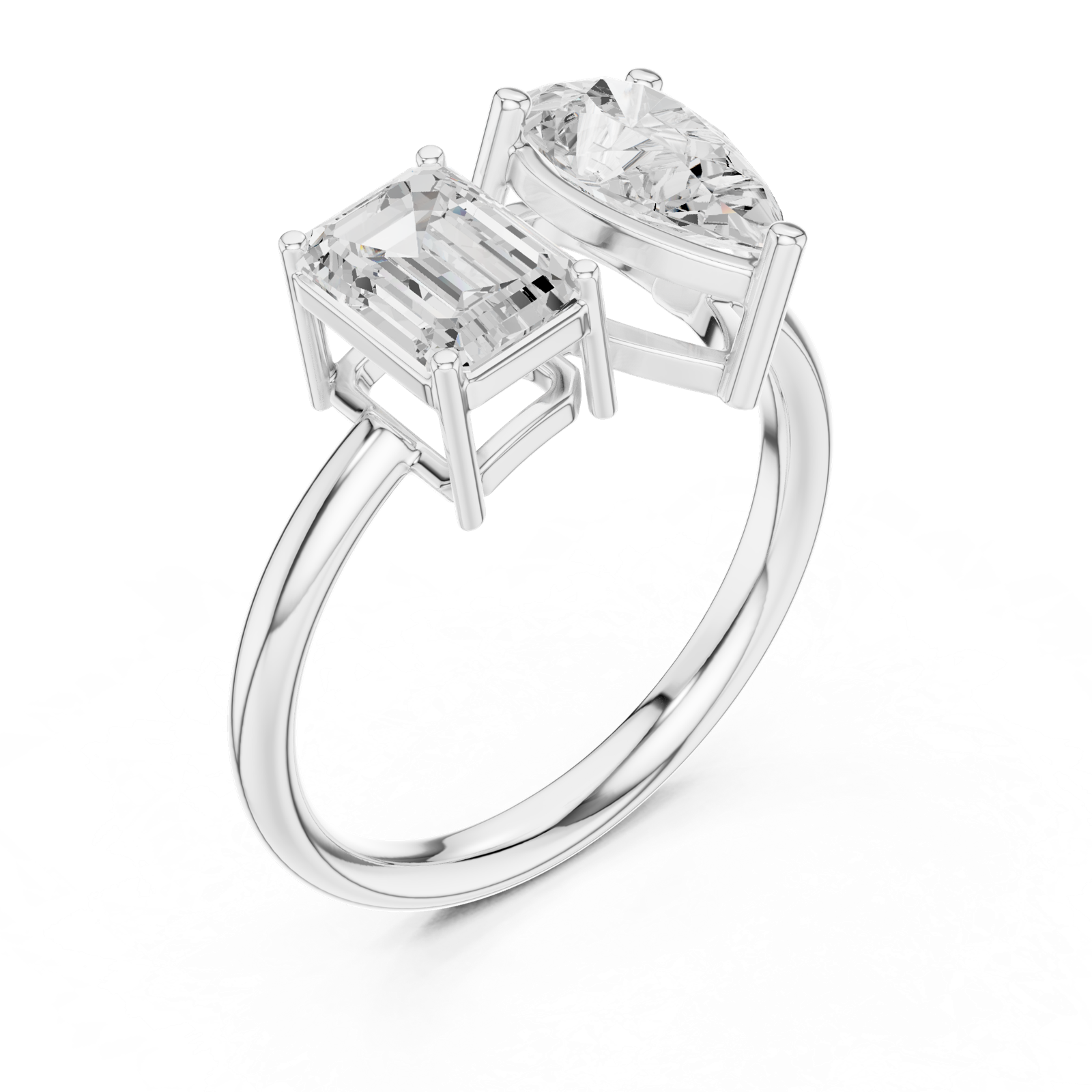 Gold Ring DDLR-1057, White Gold, view 2