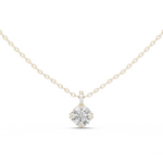 14K Solid Gold Lab Diamond Solitaire Pendant Necklace, White Gold