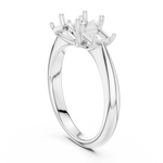 Gold Ring DDLR-044, Asscher center stone, White Gold, view 1