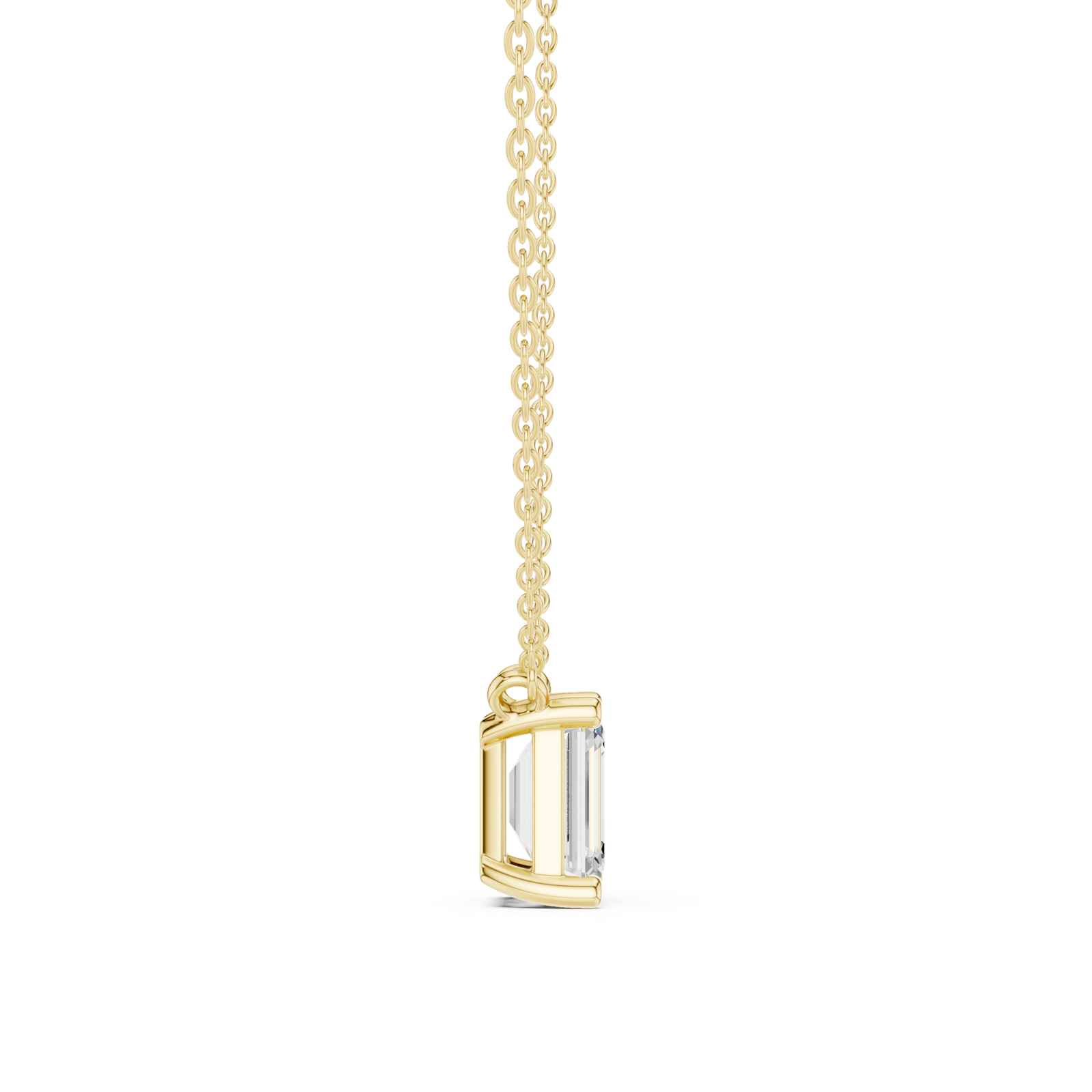Gold Jewelry, Emerald center stone, Yellow Gold, view 3