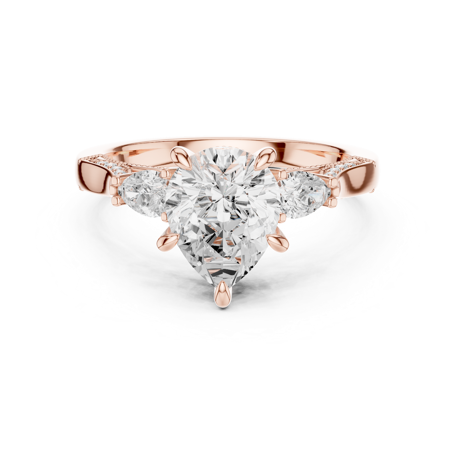 Gold Ring DDLR-1043, Rose Gold, view 4