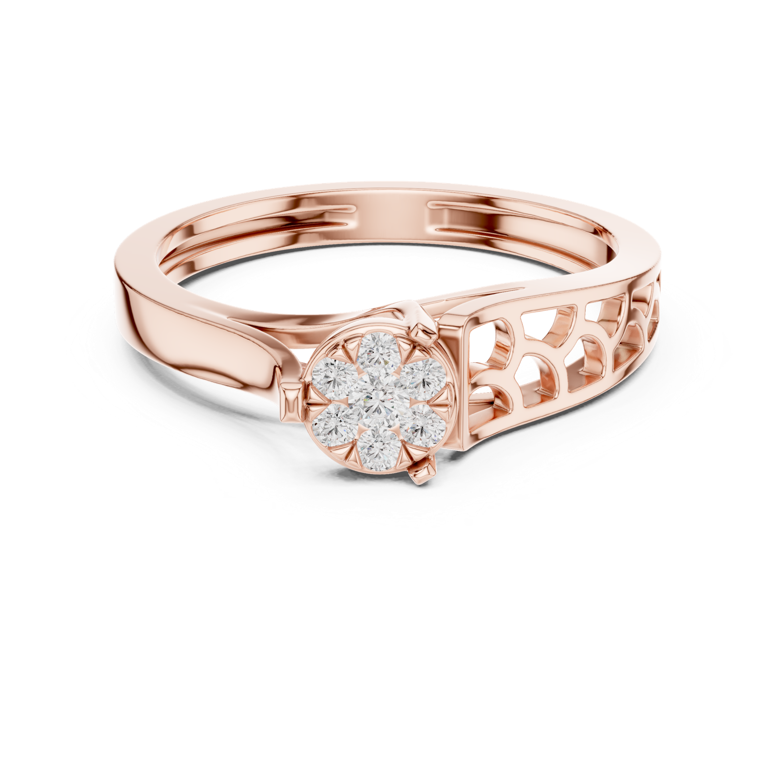 Gold Ring DDLR-824, Rose Gold, view 4