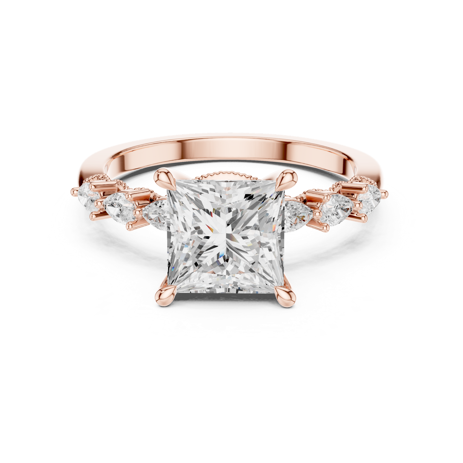 Gold Ring DDLR-1007, Rose Gold, view 4