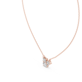 14K Solid Gold Lab Diamond Pendant Necklace, Rose Gold, view 2