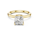 Gold Ring DDLR-176, Princess center stone, Yellow Gold, view 4