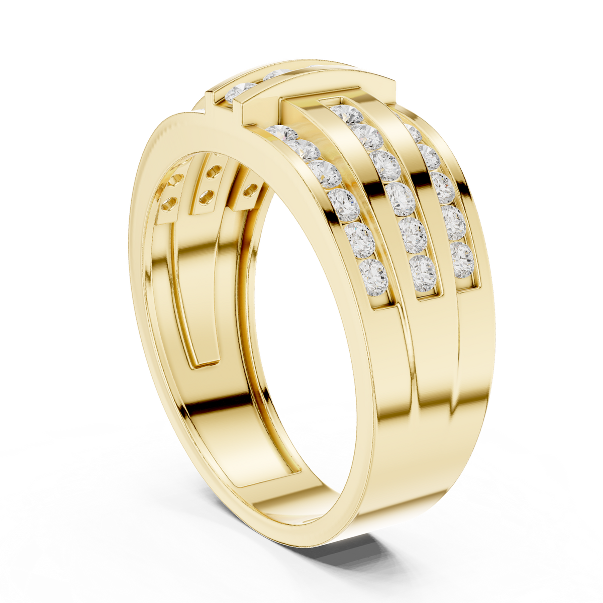 14K Solid Gold Lab Diamond Eternity Ring, Yellow Gold, view 1