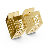 Gold Earrings L03-5, Yellow Gold, view 3