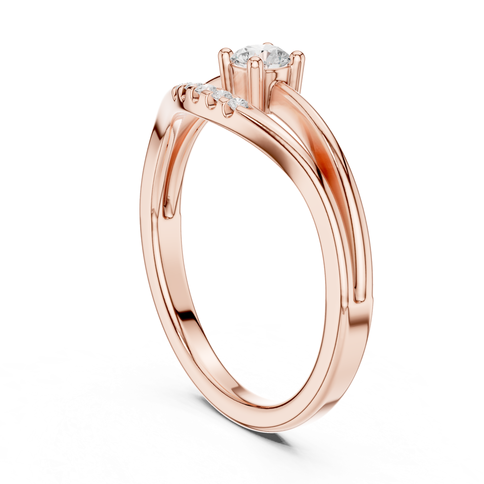 Gold Ring DDLR-830, Rose Gold, view 1