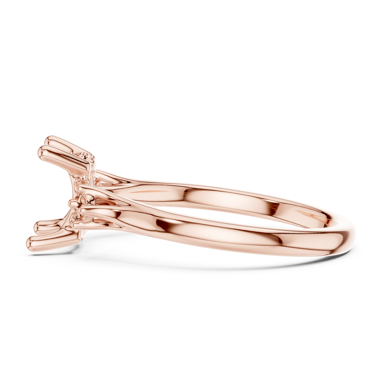 Gold Ring DDLR-164, Princess center stone, Rose Gold, view 3