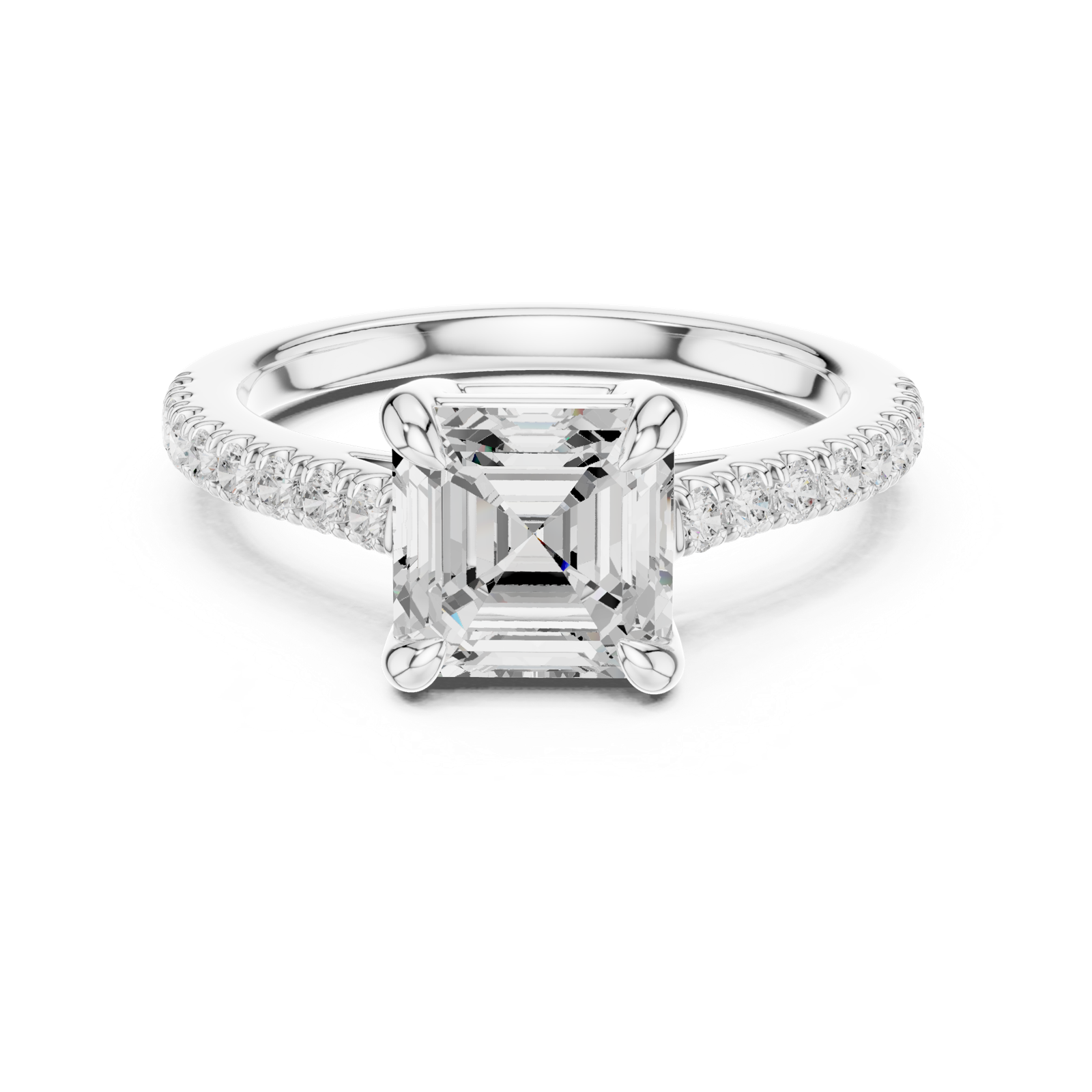 Gold Ring DDLR-875, White Gold, view 4