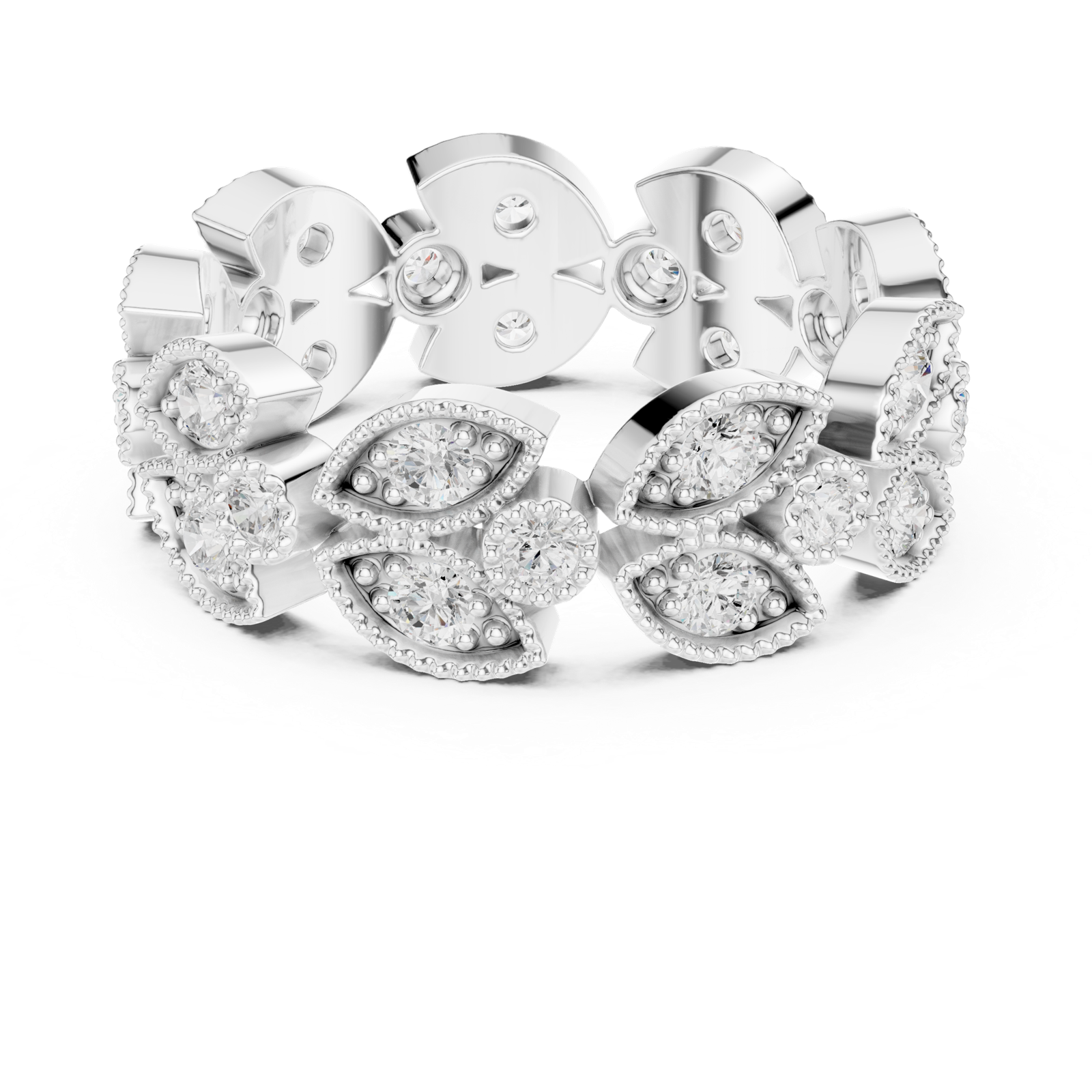 Gold Ring DDLR-368, White Gold, view 4