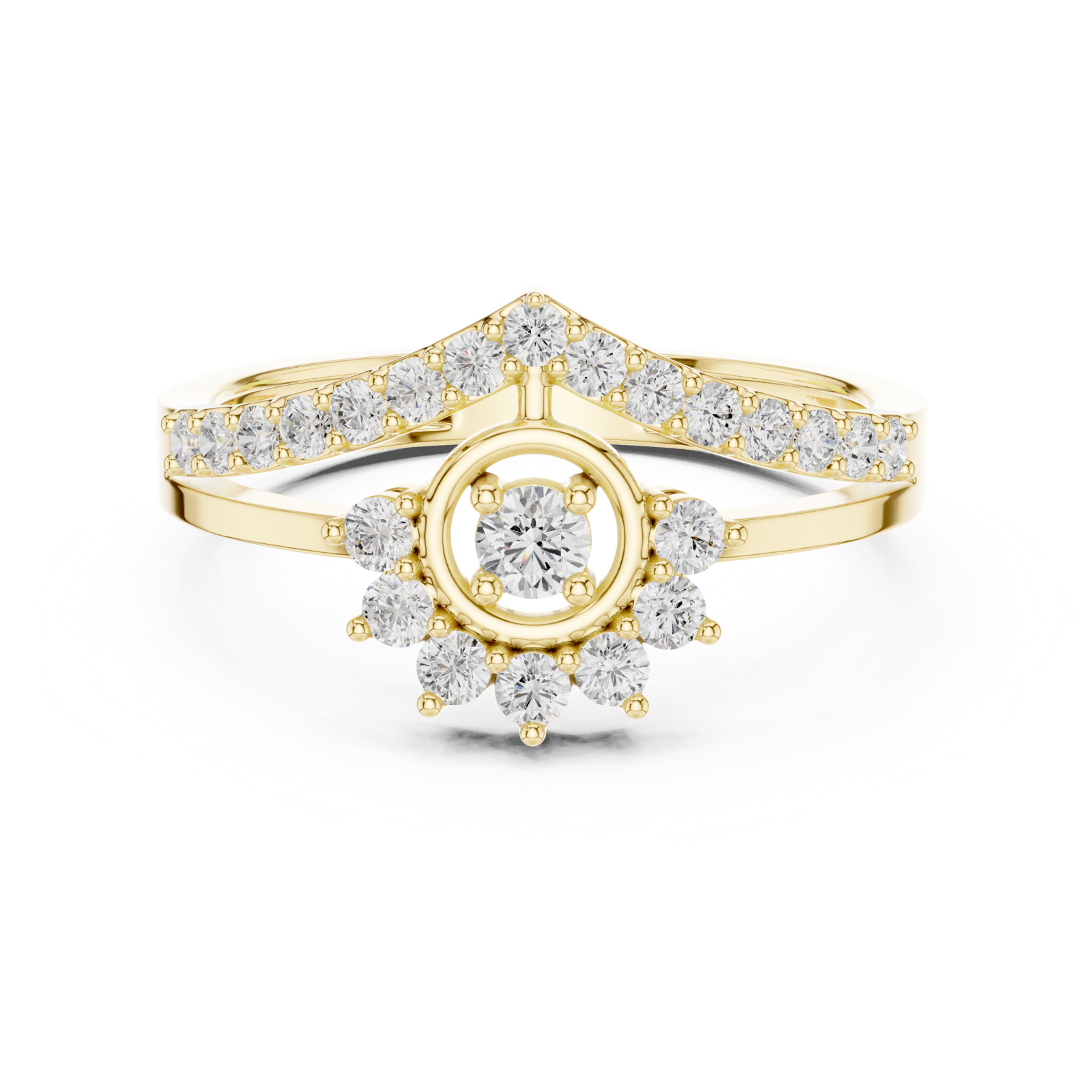 Gold Ring ALR-159, Yellow Gold, view 4