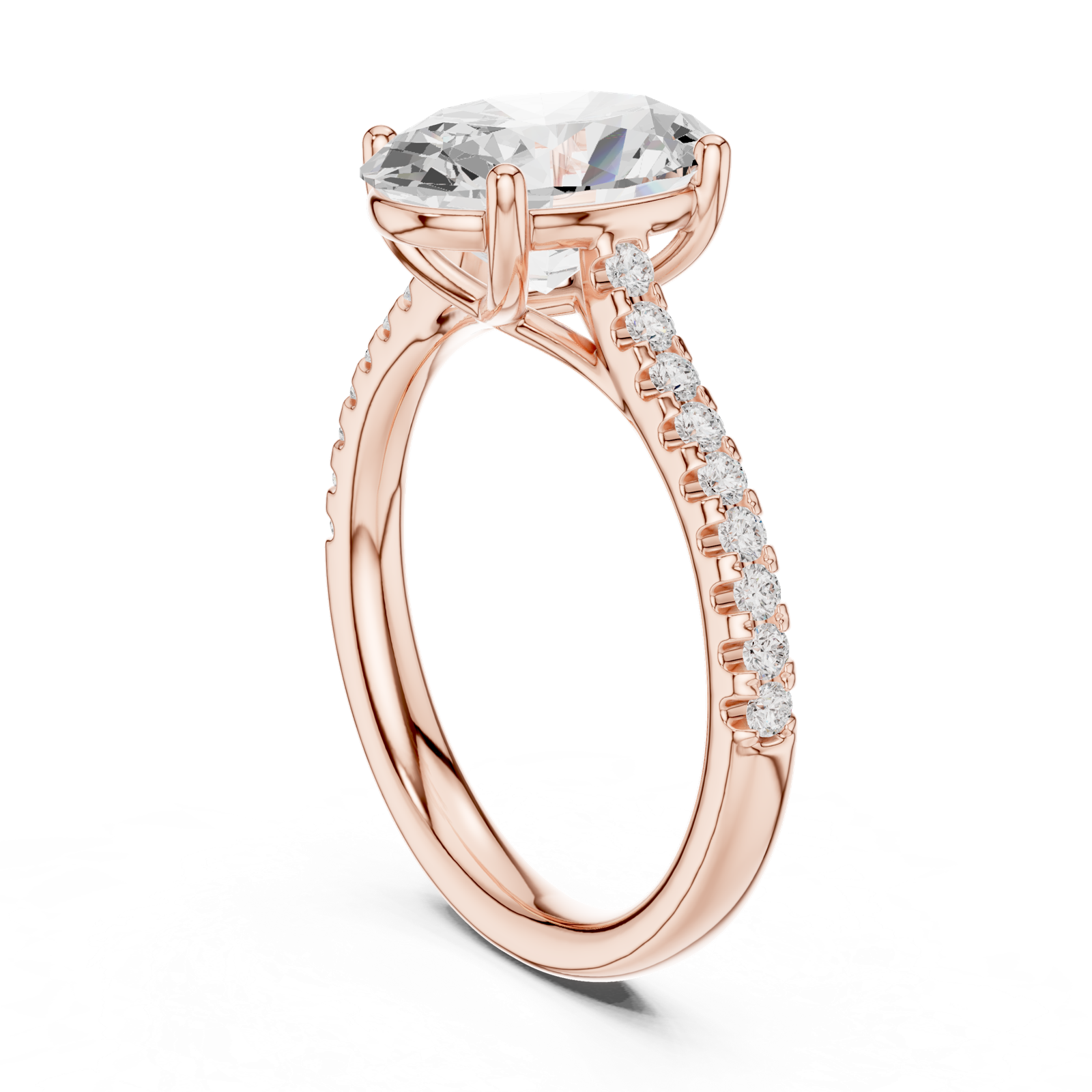 Gold Ring DDLR-729, Rose Gold, view 1