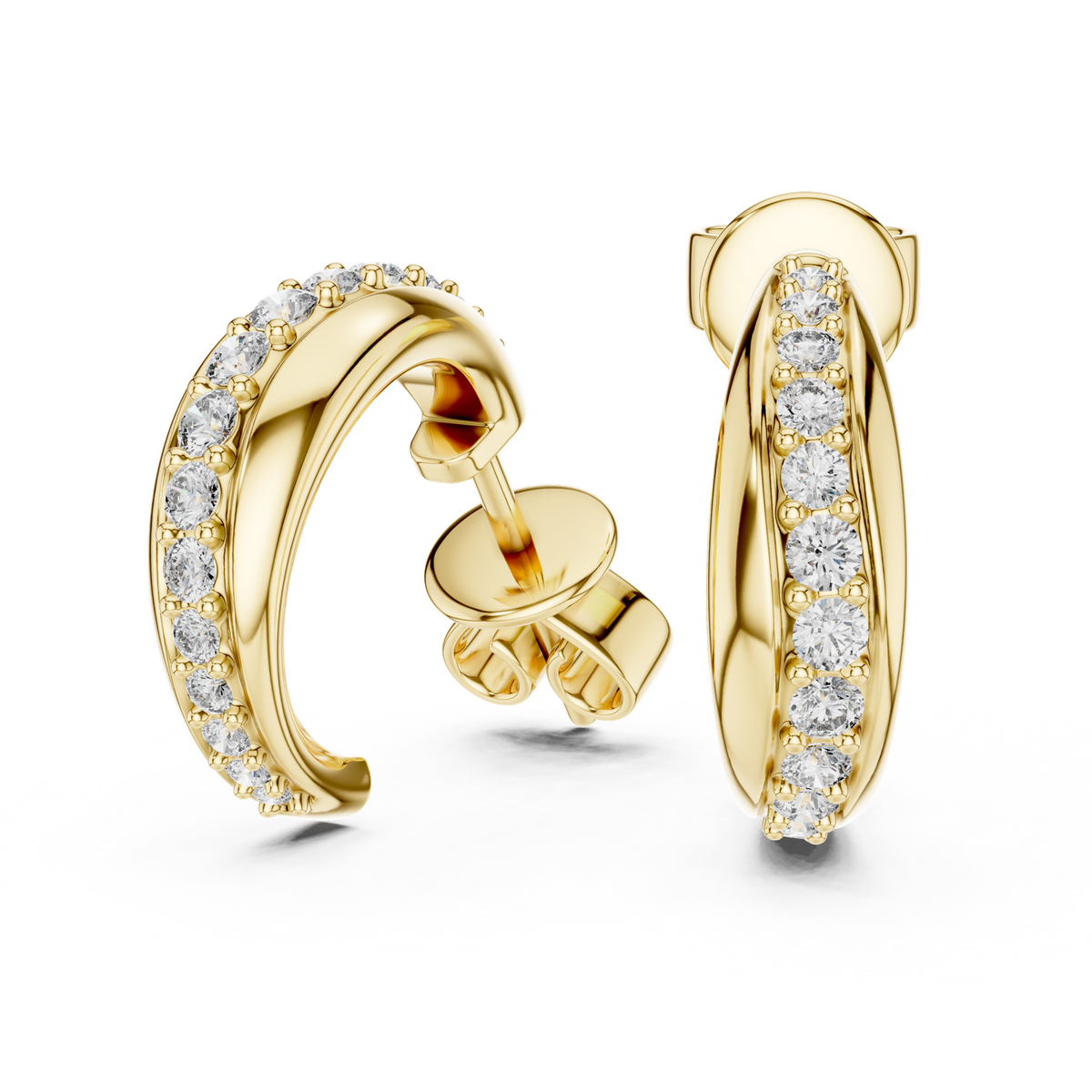 Gold Earrings ER 409, Yellow Gold, view 1