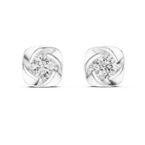 14K Solid Gold Lab Diamond Stud Earrings, White Gold, view 4