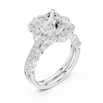 Gold Ring DDLR-442, Princess center stone, White Gold, view 2