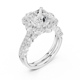 Gold Ring DDLR-442, Princess center stone, White Gold, view 2