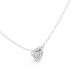 Gold Jewelry DDPO-001, Heart center stone, White Gold, view 2