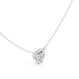 Gold Jewelry DDPO-001, Heart center stone, White Gold, view 2