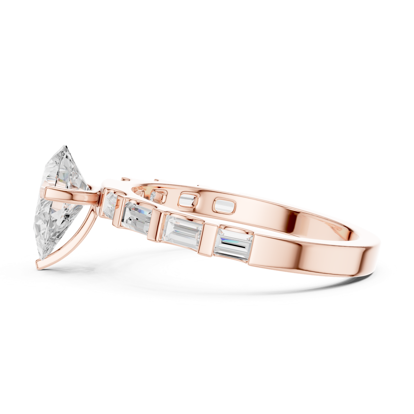 Gold Ring DDLR-1095, Rose Gold, view 3