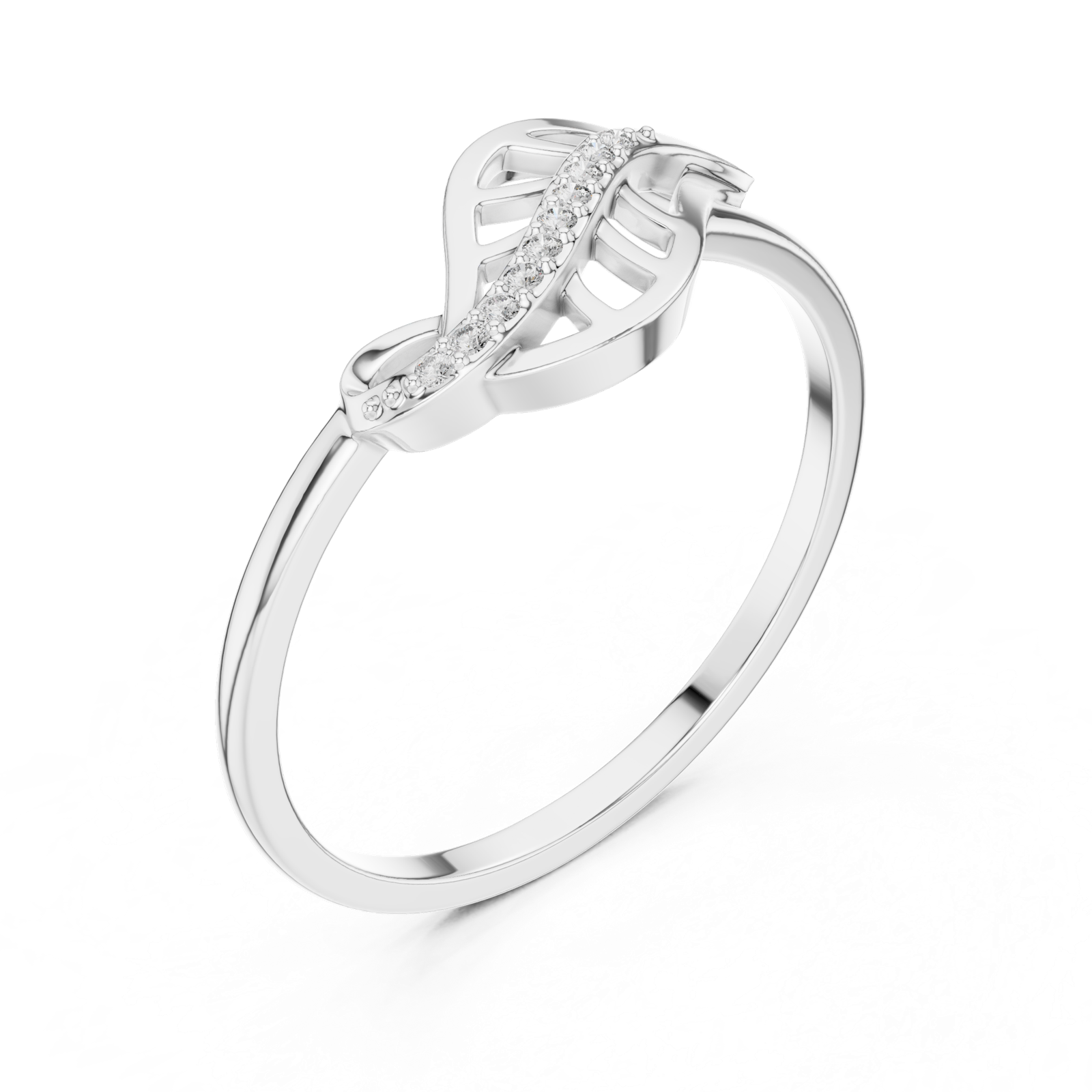 Gold Ring DR-6251, White Gold, view 2