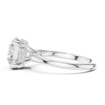 Gold Ring DDLR-175, Round center stone, White Gold, view 3