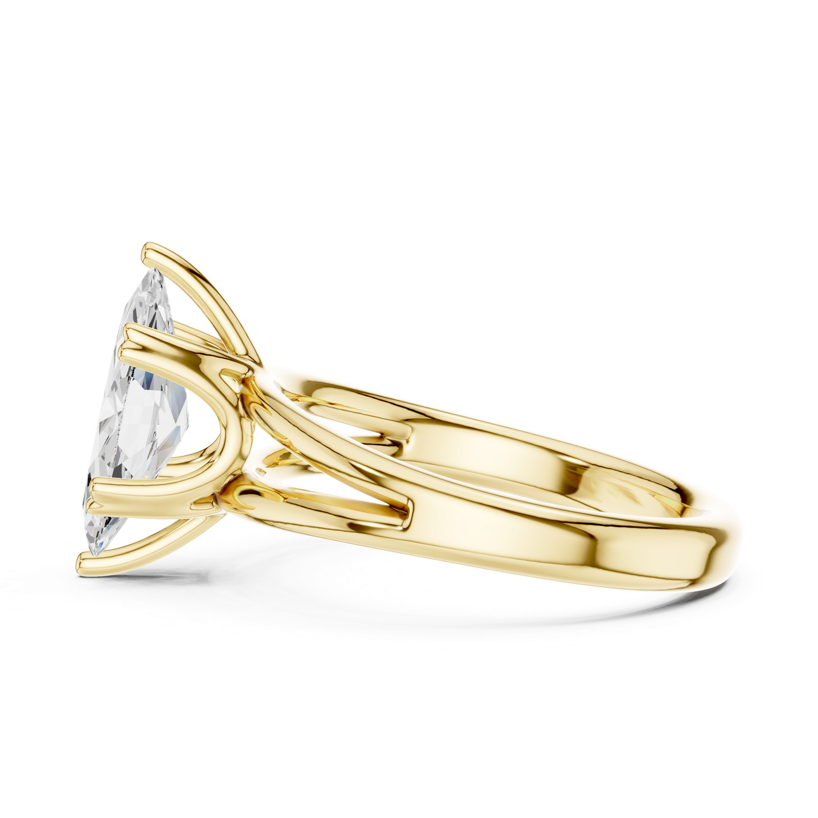 Gold Jewelry L36-7, Marquise center stone, Yellow Gold, view 3