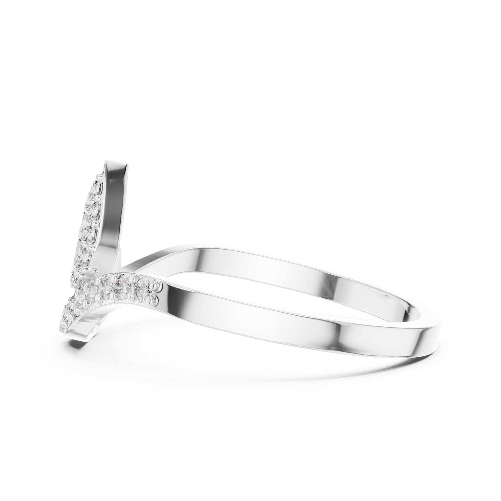 Gold Ring DR-4952, White Gold, view 3