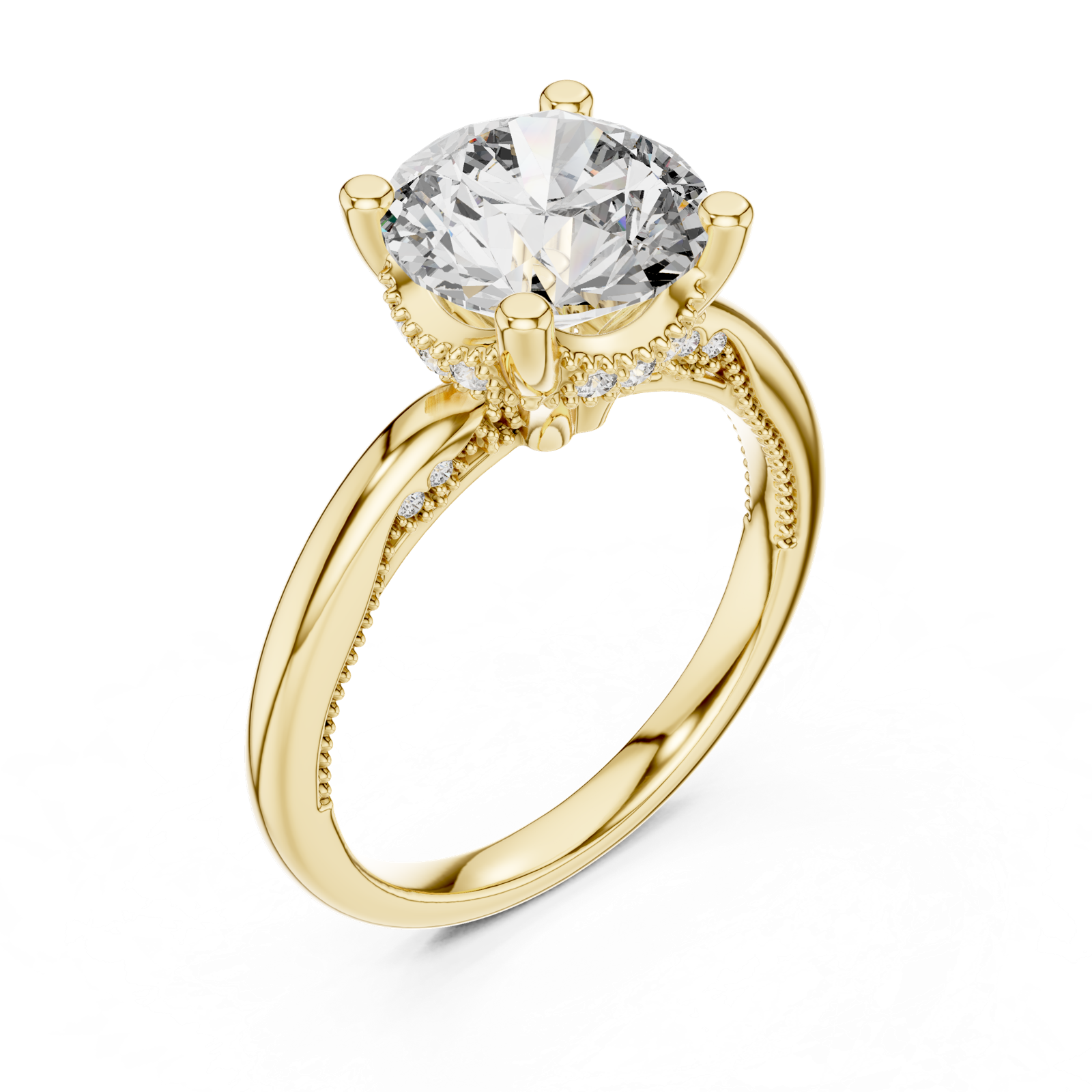Gold Ring DDLR-175, Yellow Gold, view 2