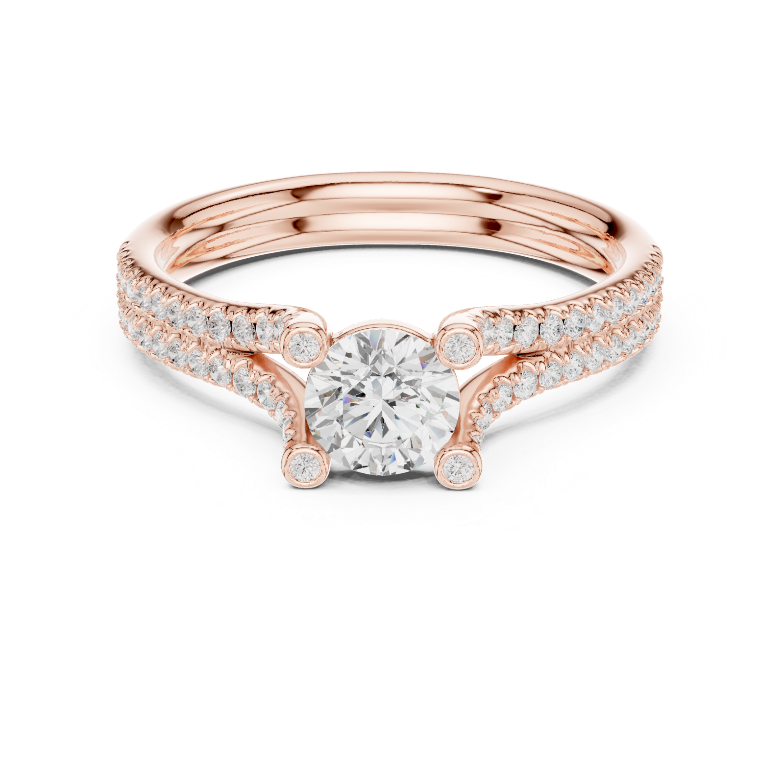 Gold Ring LR-0343, Rose Gold, view 4