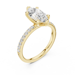 Gold Ring DDLR-040, Marquise center stone, Yellow Gold, view 2