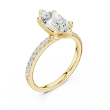 Gold Ring DDLR-040, Marquise center stone, Yellow Gold, view 2