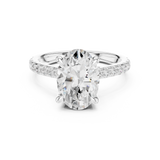 Gold Ring DDLR-250, Oval center stone, White Gold, view 4
