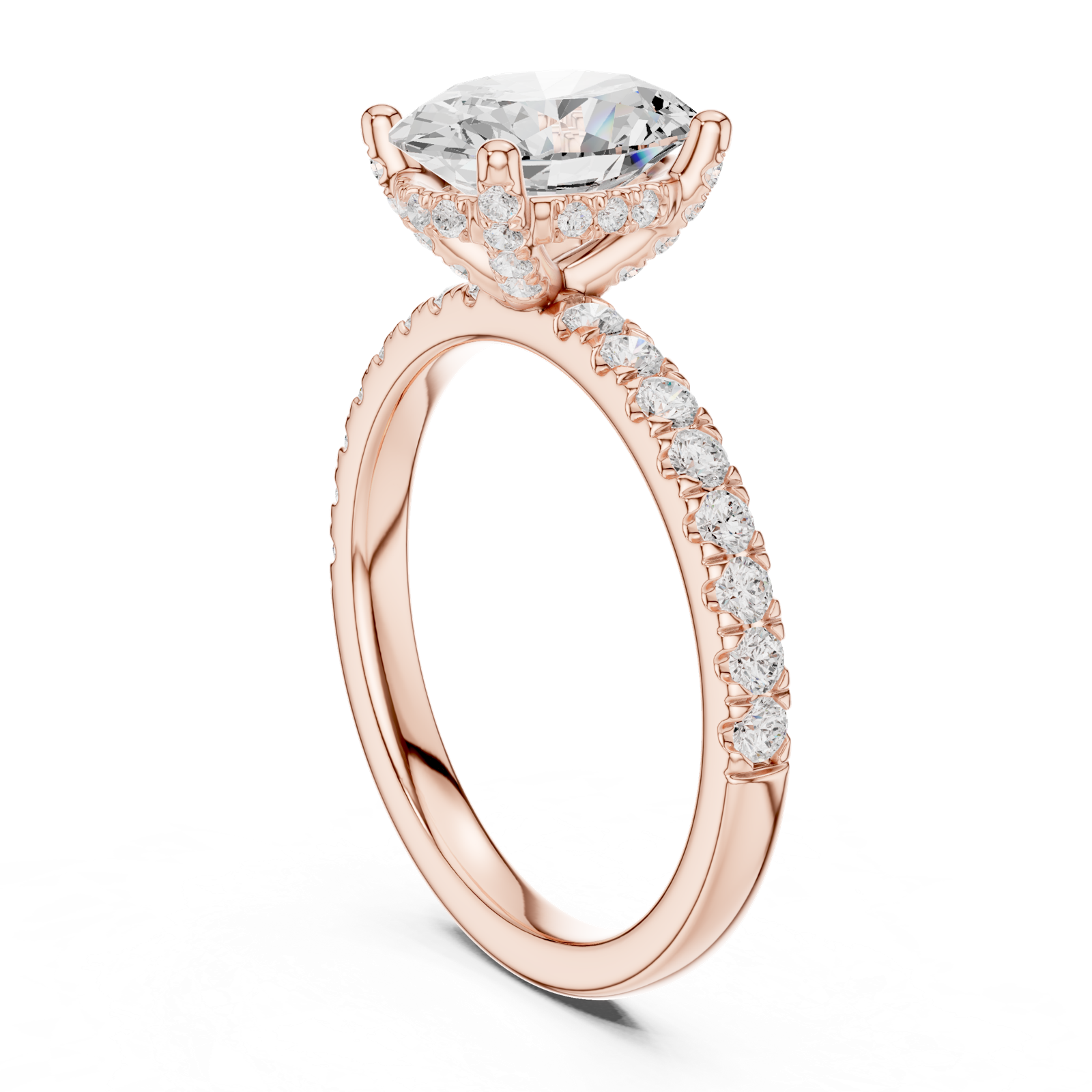 Gold Ring DDLR-851, Rose Gold, view 1