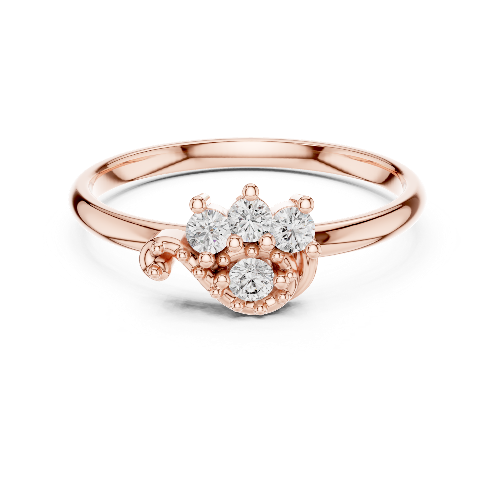 Gold Ring 1 (454), Rose Gold, view 4