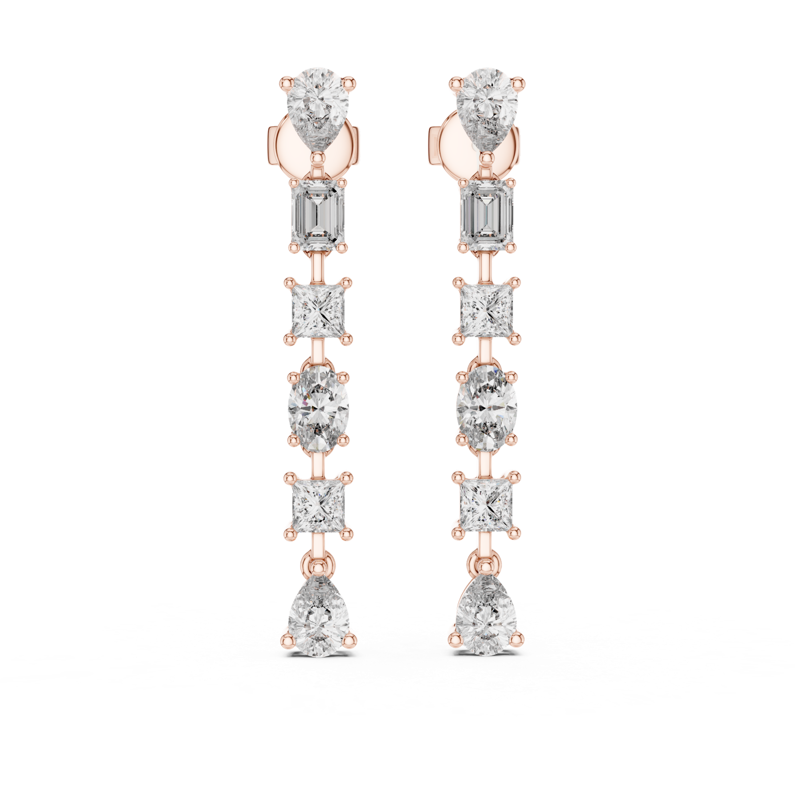 Gold Earrings L02-438, Rose Gold