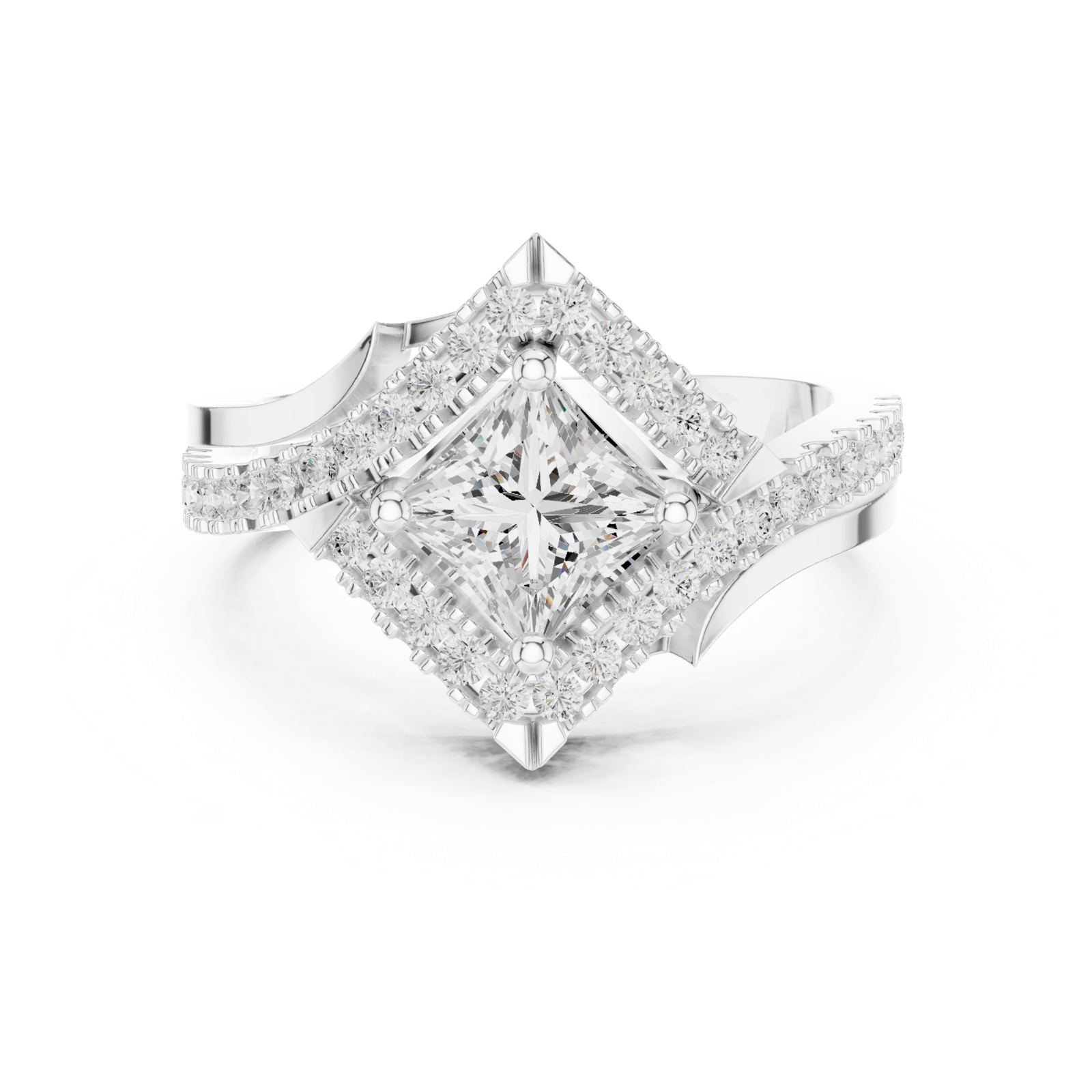 Gold Ring DDLR-321, White Gold, view 4
