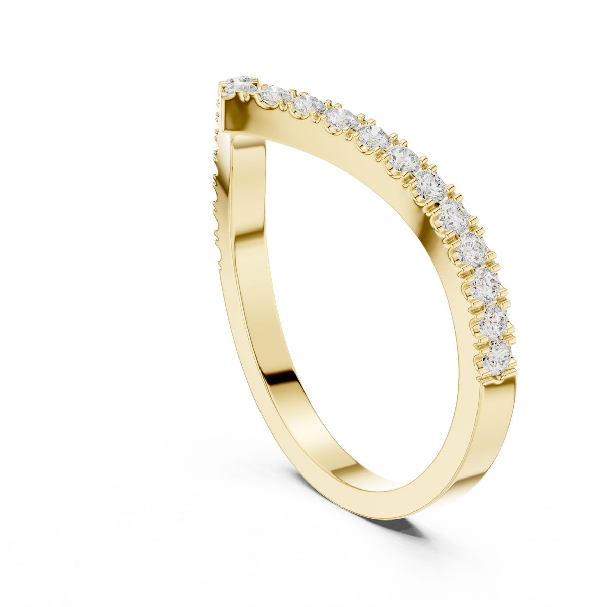 14K Solid Gold Lab Diamond Band Ring, Yellow Gold, view 1