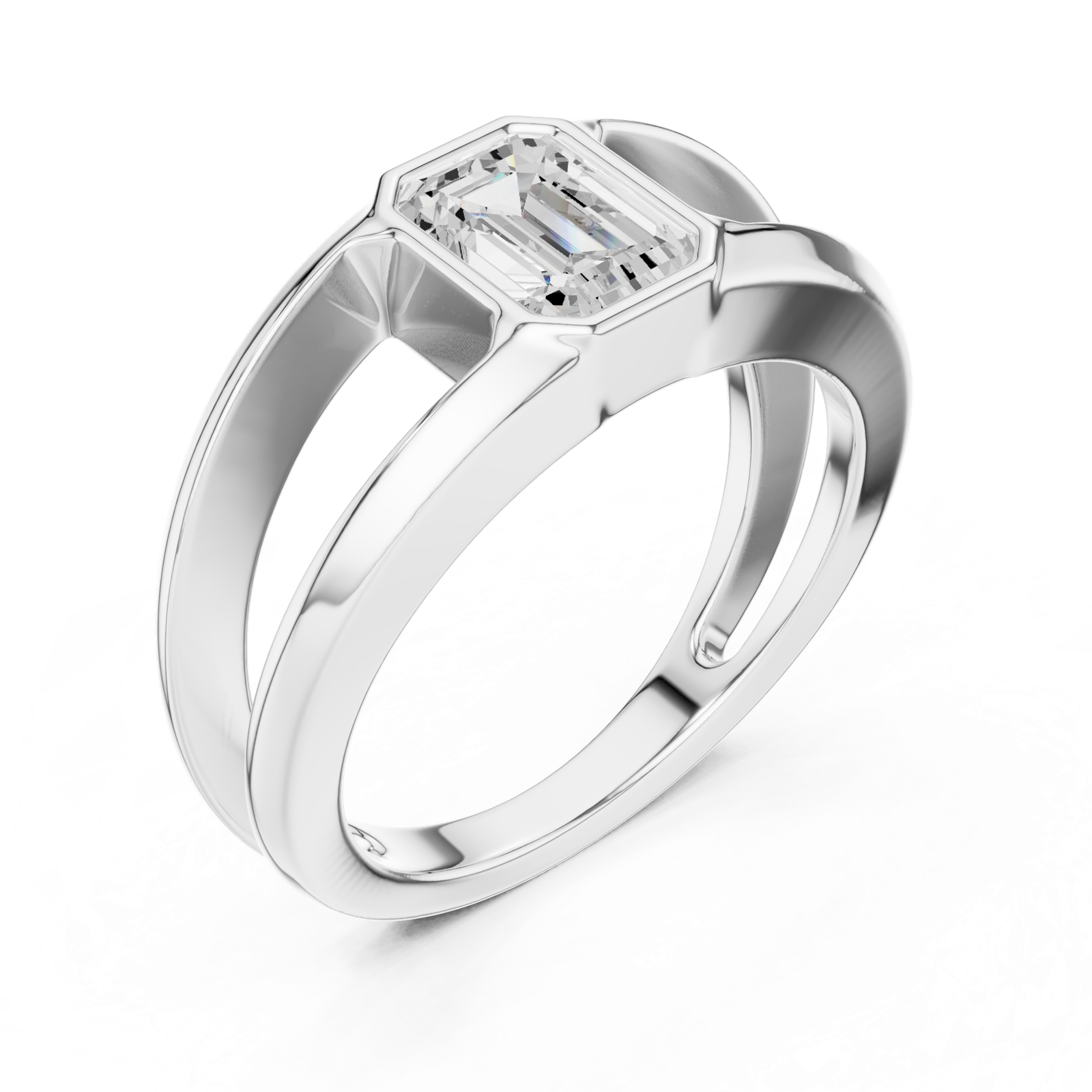 Gold Ring SBMR(42), White Gold, view 2
