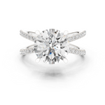 Gold Jewelry L36-25, Round center stone, White Gold