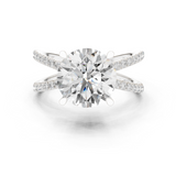 Gold Jewelry L36-25, Round center stone, White Gold