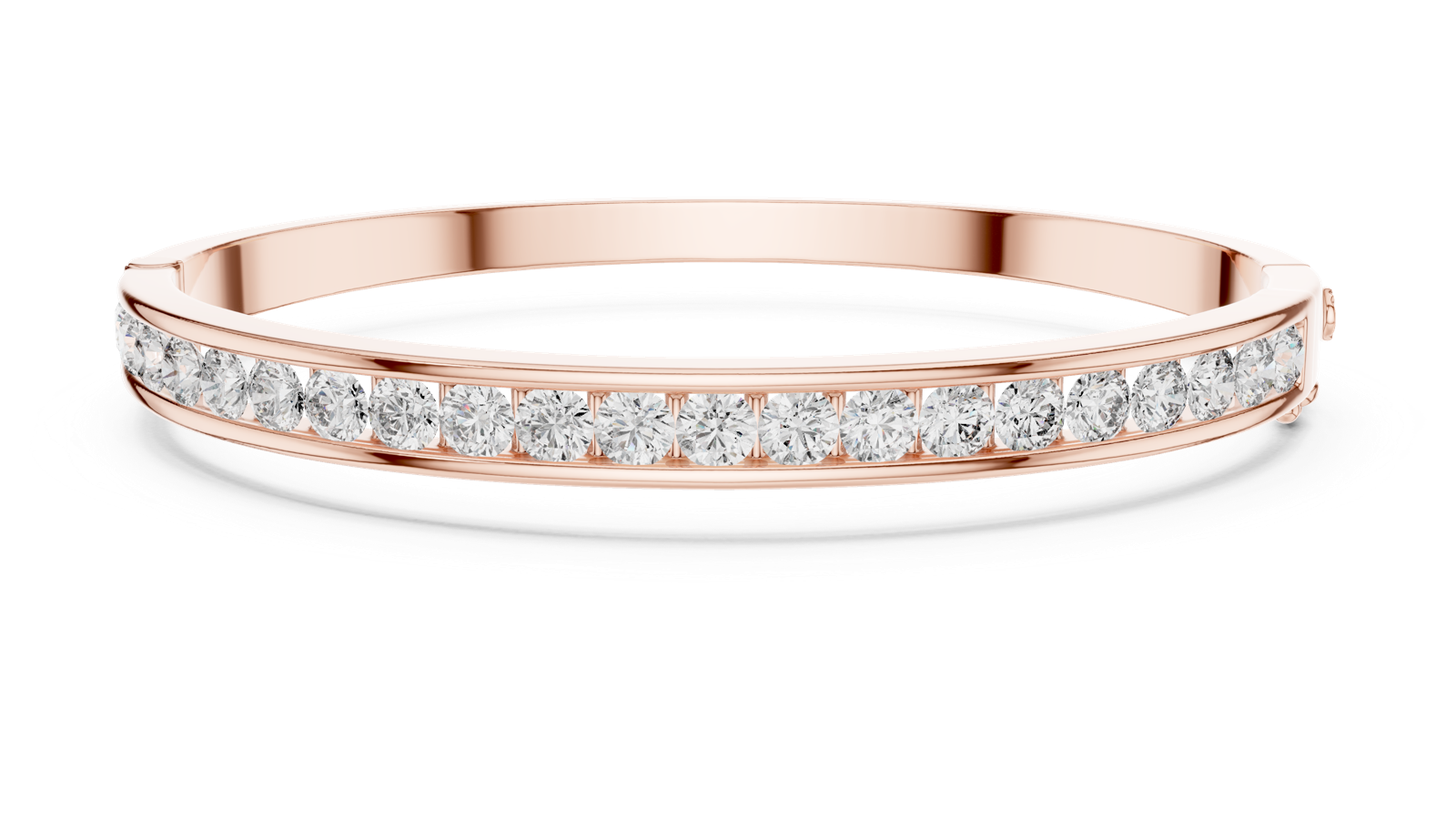 14K Solid Gold Lab Diamond Bracelet, Rose Gold, view 4
