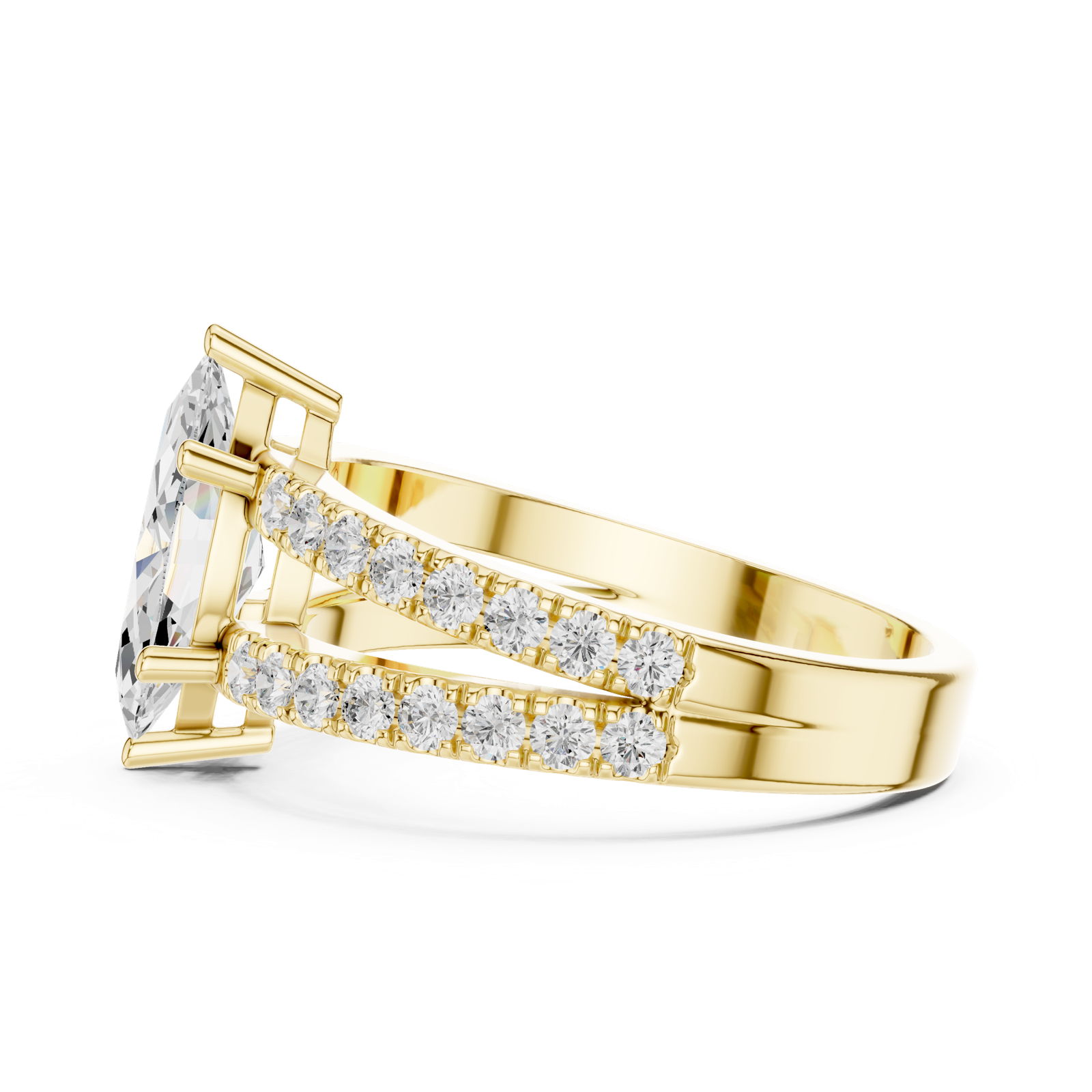 Gold Ring DDLR-1102, Yellow Gold, view 3