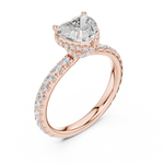 Gold Ring DDLR-165, Heart center stone, Rose Gold, view 2