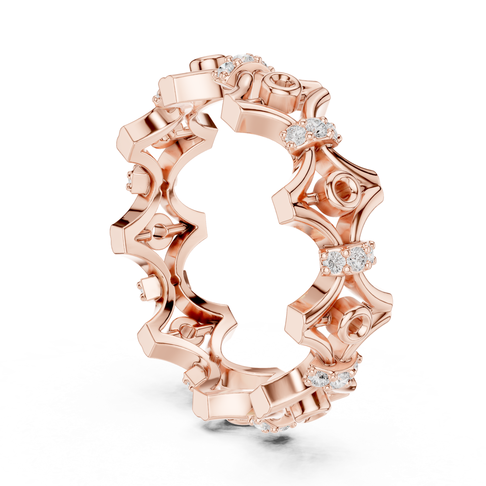 Gold Ring R47, Rose Gold, view 1