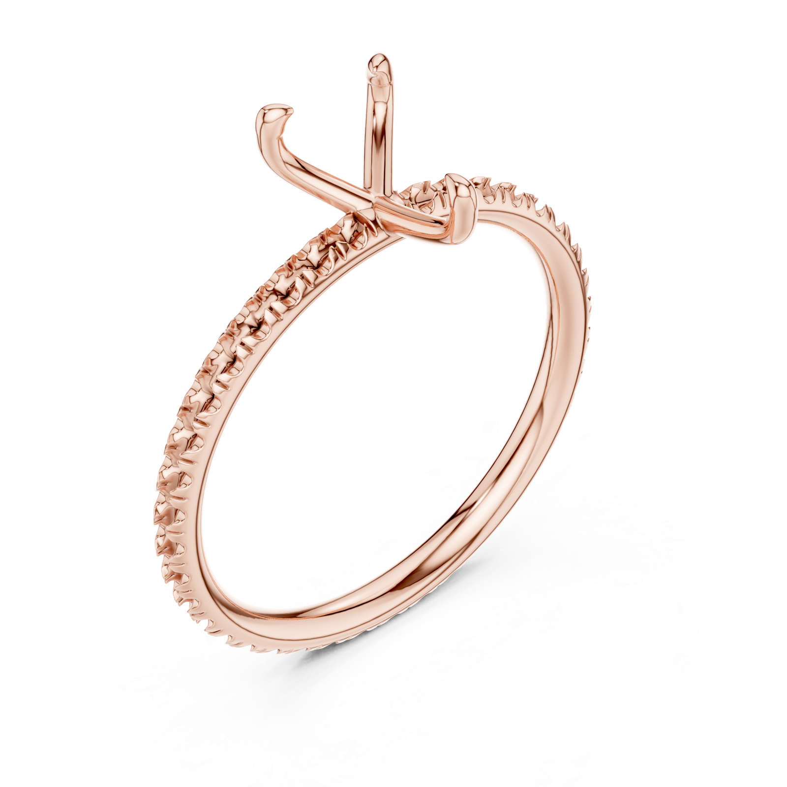 Gold Jewelry L36-15, Pear center stone, Rose Gold, view 2